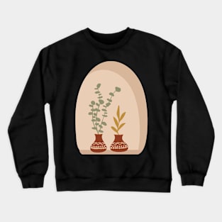 Potteries And Leaves On The Window Crewneck Sweatshirt